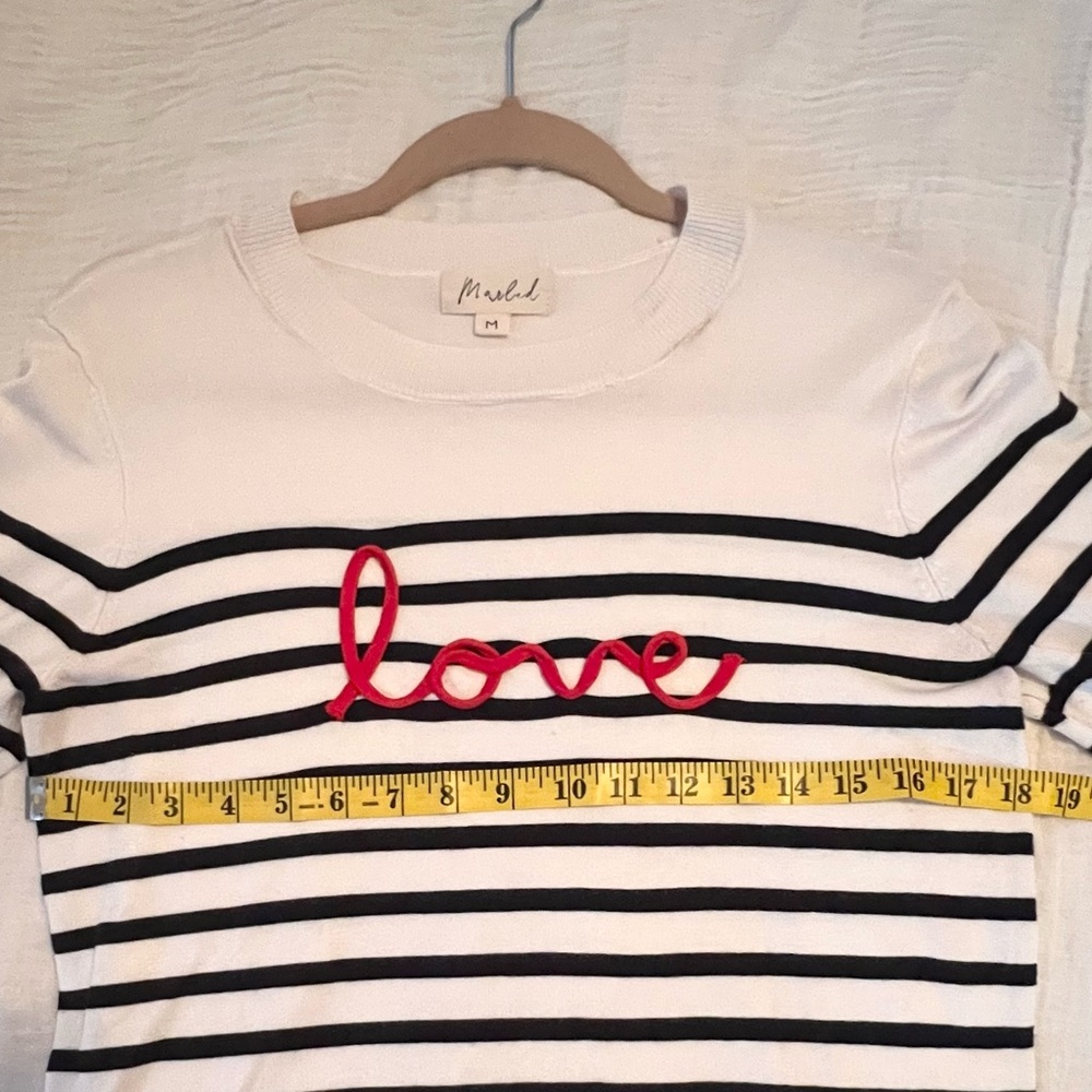 Love Sweater by MARBLED. Size Medium Striped  Nautical - Picture 8 of 9